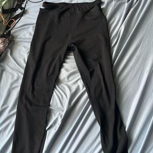 Black leggings, large, soft and very comfortable, crossover v cut out waist band